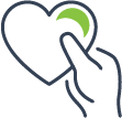icon of hand holding heart