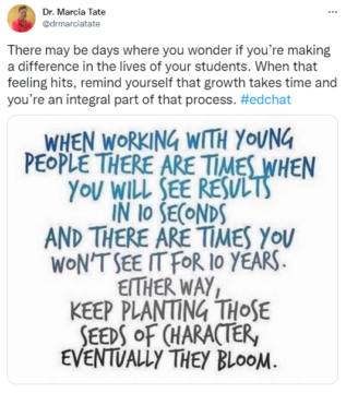 Dr. Marcia Tate on education as planting seeds