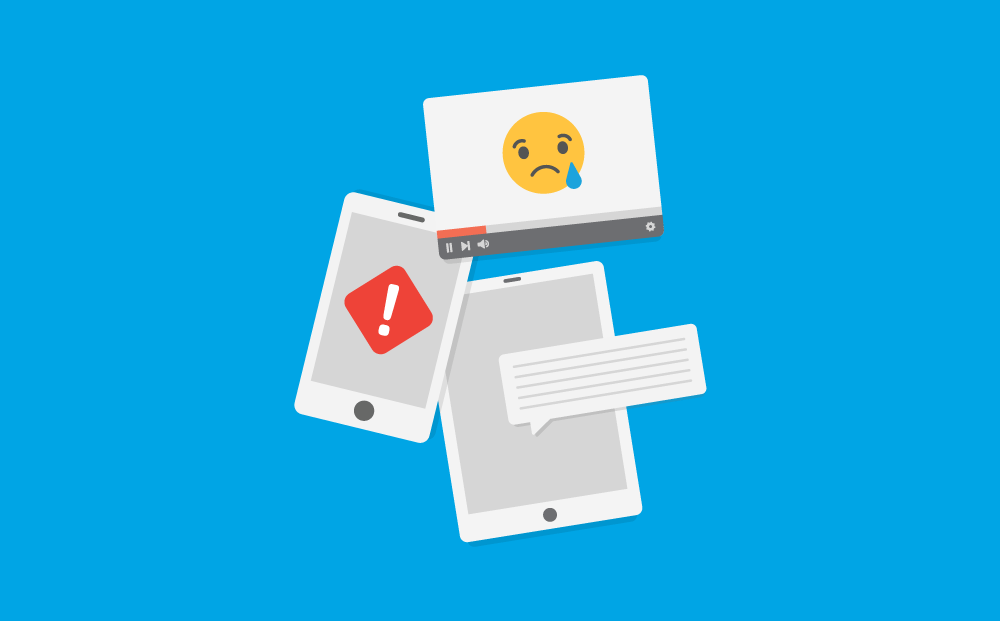 Icons representing online bullying